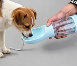 PawKit- All-in-one Dog Travel and Grooming Kit:- Deshedding Rake, Portable Water Bottle Feeder, Pet Hair Lint Roller, Collapsible Bowl, Poop Bag Dispenser, and a Travel Storage Bag. (Blue)