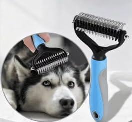 PawKit- All-in-one Dog Travel and Grooming Kit:- Deshedding Rake, Portable Water Bottle Feeder, Pet Hair Lint Roller, Collapsible Bowl, Poop Bag Dispenser, and a Travel Storage Bag. (Blue)
