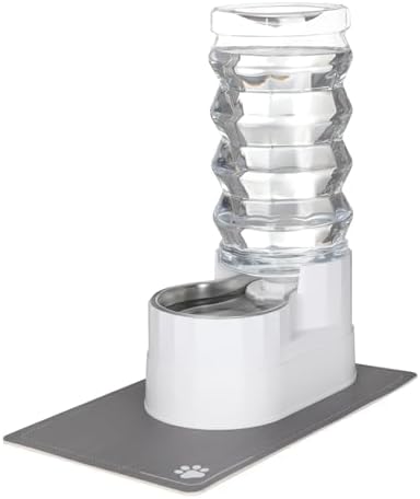 RIZZARI 9L Elevated Stainless Steel Dog Water Dispenser – Gravity Auto-Refill Pet Waterer with Filtered Hydration Design, Comfortable Drinking Height for Large & Senior Dogs,Indoor & Outdoor Spaces