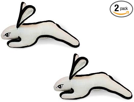 TUFFY® : 2 Pack Rabbit Dog Toy: Ultra Durable Plush Toy with Multiple Layers & Reinforced Seams, Washable and Floats, Original Construction