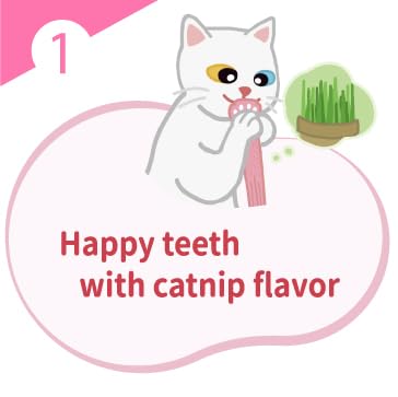 Cat Dental Brushing Toy - Dual Action Grooming and Teeth Cleaning, Professional Playful Tooth Brushing Tool with Catnip Flavor Suitable for All Cats Helps Maintain Oral Health (White).