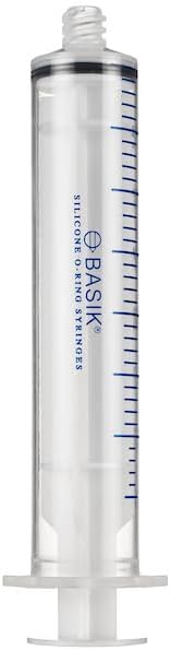 BASIK 35cc Silicone O Ring Style ENFit Feeding Syringe With Caps Individually Wrapped 8/Pack Reusable - This is only compatible with an ENFit connection. Confirm that you use ENFit before ordering.