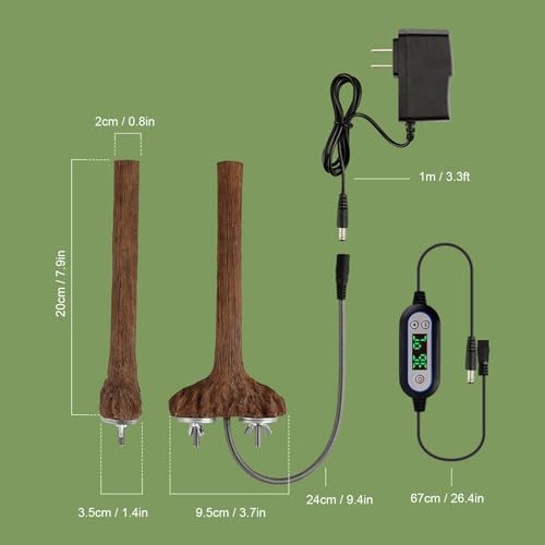 Haofy Heated Bird Perch for Parrots, Birds, G1 1/4" Hamsters - 5W Multifunctional Stand with Constant Temperature Control and Energy Efficiency