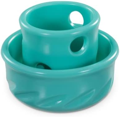 Messy Mutts Totally Pooched Puzzle 'n Play Mushroom | Stuffable Treat Toy for Dogs |Durable TPR | 3.25”” x 2.5” (Small) Dog Toy | Teal