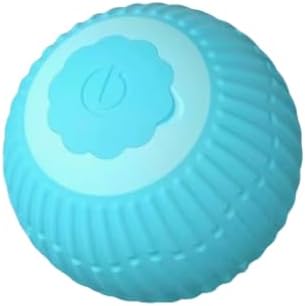 Smart Interactive Cat Toy Ball, Automatic Moving Cat Ball with Obstacle Avoidance, LED Light, Silicone Self-Rolling Cat Toy for Indoor Cats, Stimulate Hunting Instinct, Relieve Boredom (Blue)