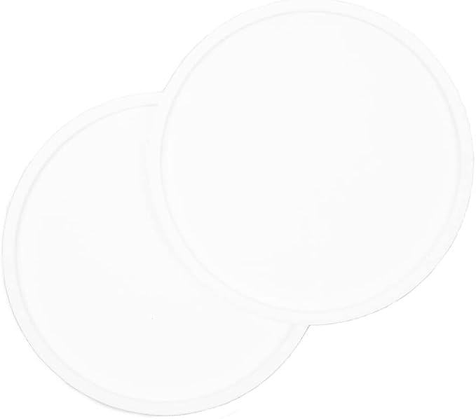 Waggo Habit Silicone Dog Placemat – Set of 2 Modern Heavyweight Silicone Dog Food Mats, Dishwasher Safe, Non-Slip, Solid Color – White (Medium, 7")