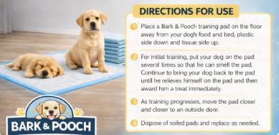 Bark & Pooch 6 Layers Dog Pee Pads Super Absorbent & Leakproof Regular Size 22.3 x 22.3(40pcs)
