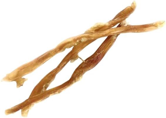 123 Treats Beef Tendon Chews for Dogs – 7-9 inches Beef Strap Chew Sticks, High in Protein, 100% Natural, Grain & Gluten-Free Dog Treats, Great for Dental Health (8 Oz Bag)