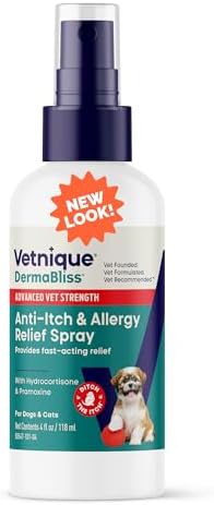 Dermabliss Dog Anti Itch Spray & Shampoo Bundle for Dogs & Cats, Hydrocortisone & Pramoxine Itch Spray Plus Max Strength Pramoxine Oatmeal Shampoo for Allergies, Itchy Skin & Paw Licking