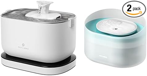 Bundle of PETLIBRO Cat Water Fountain, Wireless Pet Fountain Battery Operated, + PETLIBRO Dog Water Fountain, 2.1Gal/8L Capsule Dog Fountain for Medium to Large Dogs