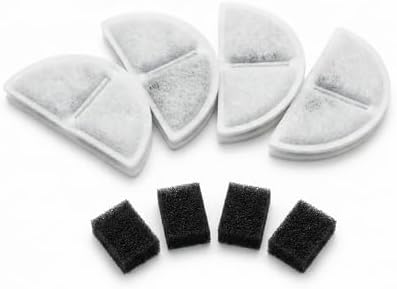 Wireless Cat Water Fountain Starter Kit | Fountain + 4 Replacement Filters | 3L/108oz, 30-Day Battery, Stainless Steel Tray - BPA-Free