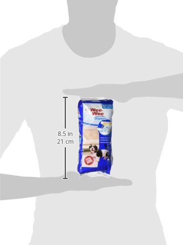 Four Paws Wee-Wee Super Absorbent Disposable Adjustable Dog Potty Training Diapers, Leak-Proof Protection for Dogs, Size Extra Small, Up to 8" Waist, 12 Count