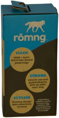 Bio-Based Dog Poop Bags with Dispenser, Unscented, Leak-Proof, Cornstarch Blend, 9 Rolls, 135 Bags, Blue