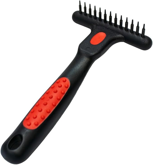Pro Dog Grooming Undercoat Deshedding Pin Rake Combs Fur and Coat Control (Short Pin Undercoat Rake)
