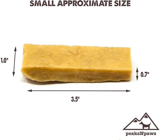 peaksNpaws Yak Cheese Himalayan Dog Chews, High Protein, Natural Dog Treats Small Dogs, Lactose Free Chew Sticks for Aggressive Chewers, Long Lasting Pet Treat for Dogs Under 15 lbs, 3lb Bulk Small