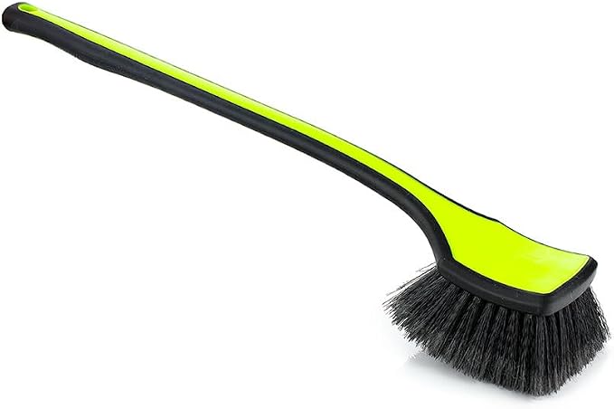 Detail Factory - Fender Well Brush - Ergonomic ProGrip Handle, Stiff Synthetic Bristles, Ergonomic Design, Clean Your Wheel Wells with Ease - Octane Ectoplasm