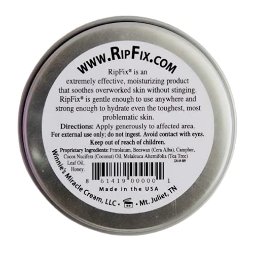 RipFix Hand Repair Balm for Dry Cracked Hands, Hand Salve for Gymnastics and Rock Climbers, Rip Fix Climbing Salve for Men and Women, Premium Gymnast Balm for Hardworking Hands, 2 Classic 1.34 oz Tins