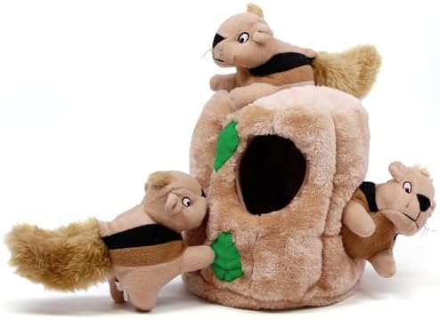 Outward Hound Large Plush Dog Toy Puzzle - Hide A Squirrel & Replacement Squeakin' Squirrels (3 Pack)
