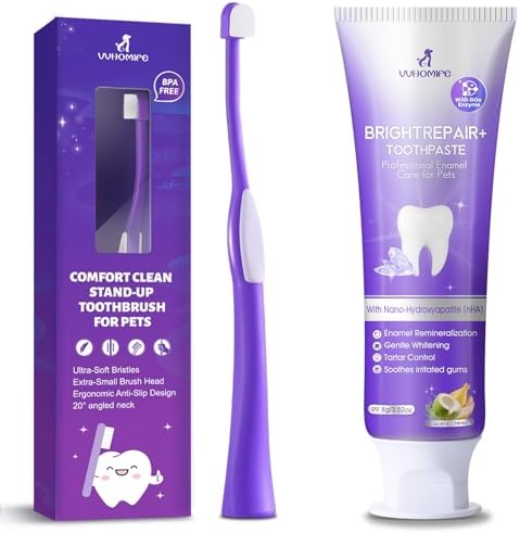 Enzymatic Dog & Cat Toothpaste with Nano-Hydroxyapatite (nHA) + Ultra Soft Bristles Toothbrush