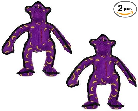 TUFFY® - 2 Pack Original : Monkey Dog Toy : Ultra Durable Plush Dog Toy with Multiple Layers & Reinforced Seams, Washable and Floats, Original Construction