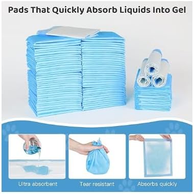 Bark & Pooch 6 Layers Dog Pee Pads Super Absorbent & Leakproof Regular Size 22.3 x 22.3(40pcs)