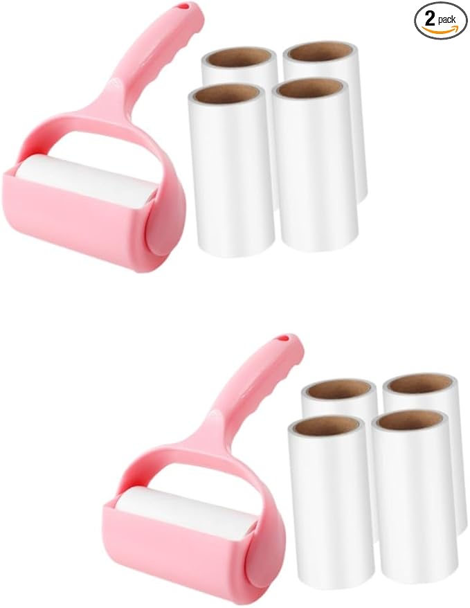 GALPADA 2sets Household Lint Remover Multi-Function Pet Hair Roller for Clothing Furniture and Bedding Includes Handle and Dust Cover Portable and Easy to Use