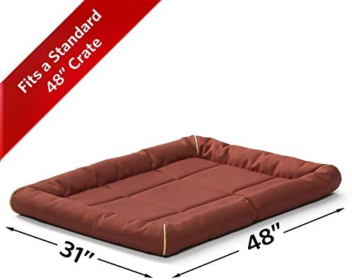 MidWest Homes for Pets XL QuietTime MAXX Ultra-Rugged Dog Bed, Water & Odor Resistant, Bolstered Edge, Non-Slip Bottom, Fits 48-inch Crates, Brick