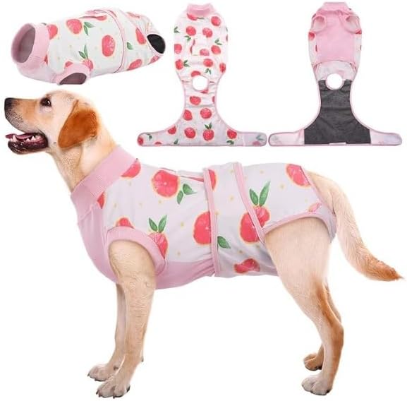 Dog Recovery Suit – Soft Bodysuit for Post-Surgery Care, Comfortable and Breathable, Alternative to Cone, for Small to Large Dogs (Pink Peach, 2XL)