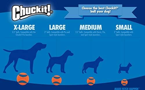 Chuckit! Glow in the Dark Bouncy Balls - Ball for Dogs, Chuckit Dog Toy, Max Glow Balls - Medium, 2.5 Inch, Pack of 1