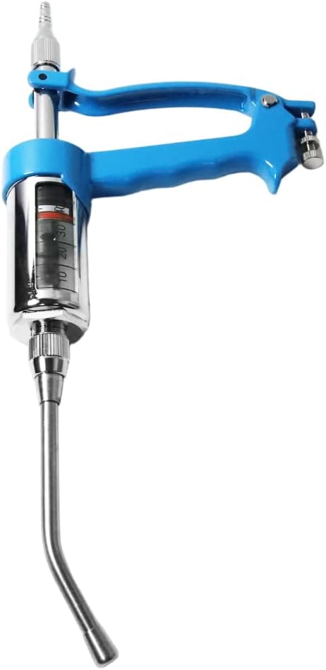 50ml Adjustable Veterinary Metal Liquid Feeding Dispenser, Continuous Dosing Applicator for Sheep, Cow, Pig, Horse | Heavy-Duty Reusable Livestock Supplementation Tool