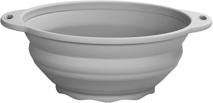 Collapsible Silicone Mixing Bowl - 1800ml(60 fl oz) - BPA Free, Dishwasher Safe, Non-Slip Base Space Saving for Kitchen, Camping & Travel (Blue)
