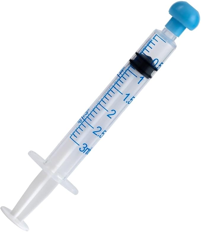 ONE-CARE 3ml Oral Syringe with Cap - Sterile, Individually Wrapped - 100 Syringes, Slip Tip, Uses include oral administration of medicine for infants, adults and animals
