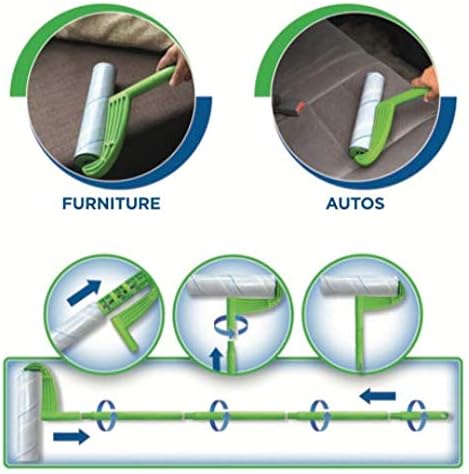 Leo Large 10-Inch Wide Lint Roller Refills 175 Sheets with extendable Handle to 45 inch for Lint Removers Household Cleaning Easily Remove Pet Hair Dust and Debris from Floors Carpets and Furniture