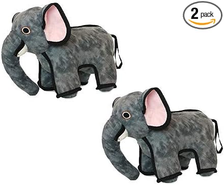 TUFFY® - 2 Pack Original : Elephant Dog Toy : : Ultra Durable Plush Toy with Multiple Layers & Reinforced Seams, Washable and Floats, Original Construction
