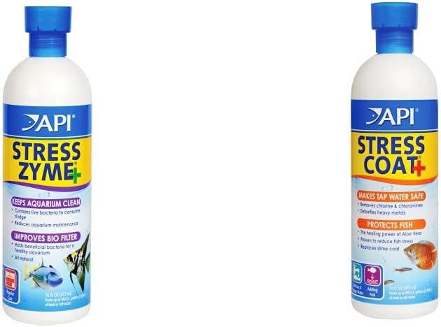 API Stress Zyme and Stress Coat Aquarium Cleaning and Water Conditioning Solutions