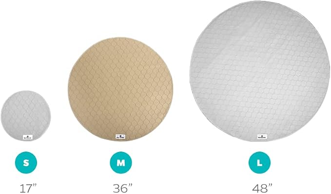 Pet Parents® Pawtect® Pads Washable Pee Pads for Dogs (2pack) of Premium Dog Pee Pads, Waterproof Puppy Pads & Reusable Dog Pads, Whelping Pads & Modern Pee Pads for Dogs (Tan/Grey, 48" Round)
