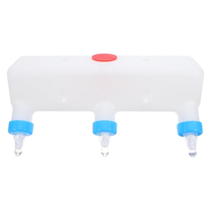 Yardwe 3L Lamb Milk Feeder, Plastic Bottle with 3 Nipples for Baby Goats Piglets and Lambs, Livestock Feeding Supplies for Farm Ranch