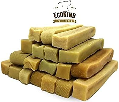 EcoKind Yak Cheese Himalayan Dog Chews, Yak Chews for Large Dogs, Long Lasting Bone for Aggressive Chewers, 3 Ingredients Natural High Protein Treats, No Additives or Lactose, Large - 20+ Chews (5 lb)