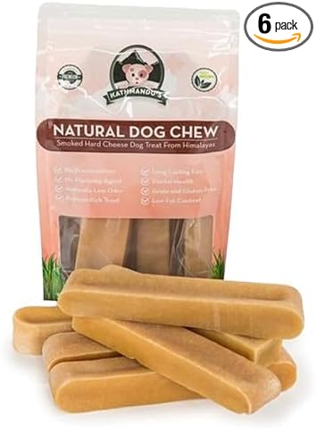 Authentic Himalayan Yak Cheese for Dogs - XLarge (Pack of 6) - Sourced from Pristine Himalayan Foothill, Rawhide-Free, NO preservatives