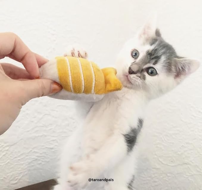 munchiecat Premium Organic Catnip Sushi Toy (1-pc) for Cats, Kittens - USA Made Durable Design for Pouncing, Batting and Play