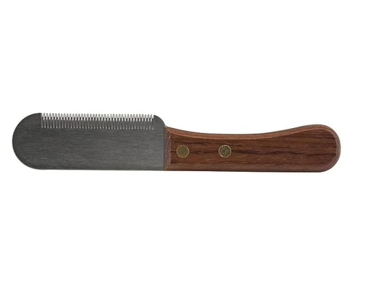Dog and Cat Grooming Pro Coat and Fur Stripping Knives Rosewood Handle Carding Trimming Stripper (40 Tooth Fine)
