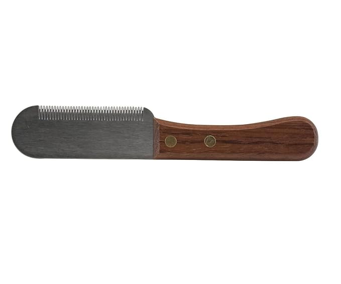 Dog and Cat Grooming Pro Coat and Fur Stripping Knives Rosewood Handle Carding Trimming Stripper (Full Set - All 4 Knives)