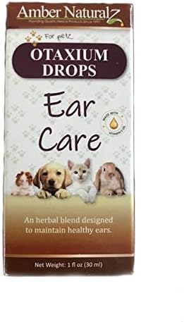 Amber NaturalZ Otaxium Drops for Dogs, Cats, Rabbits, and Small Pets | Herbal Ear Support to Help Maintain Normal Ear Function, Soothe Occasional Discomfort, and Promote Ear Health