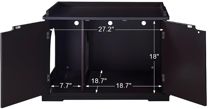 unipaws Cat Litter Box Enclosure Furniture, Cat Washroom, Hidden Litter Box Cover, Cabinet for Large Cat, Dog Proof Cat Litter Boxes, Hideaway Litter Box, Cat House
