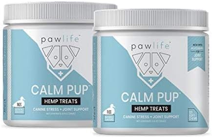 Organic Hemp Oil Infused Calming Chews for Dogs Anxiety - Dogs Essentials for Relief from Travel, Thunder, Separation, Barking, and Fireworks, Joint Pain, Arthritis, Pain Support Calm Pup