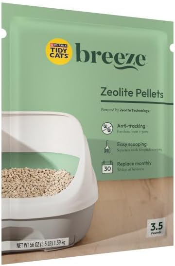 Purina Tidy Cats Breeze Pellets, 3.5 lbs (Pack of 4), Unscented, Recycled Paper, Low-tracking, 99.9% Dust-free, Multi-cat