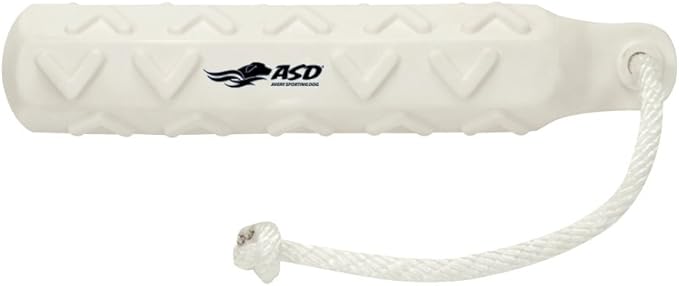 Avery ASD 3" HexaBumper Hunting Sporting Gun Dog Game Retriever Dummy | Water & Upland Mark Training Retrieval Tool | Hexagonal, Floating Design, Easy-Grip Texture, Throw Rope, White (02731)