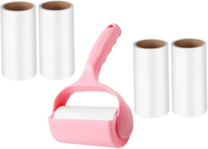 3sets Pet Lint Roller Portable Hair Removal Tool for Clothes Furniture Sticky Lint Remover for Pet Hair Includes Handle Dust Cover for Home Travel