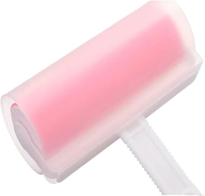 Portable Hair Rolle Clothes Pet Sticky Roller,Washable Reusable Household Cleaning(Pink)