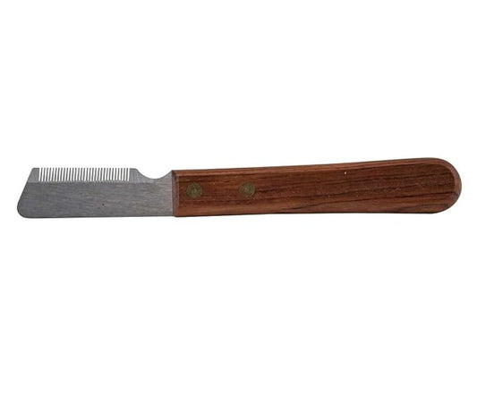 Dog and Cat Grooming Pro Coat and Fur Stripping Knives Rosewood Handle Carding Trimming Stripper (33 Tooth Long)